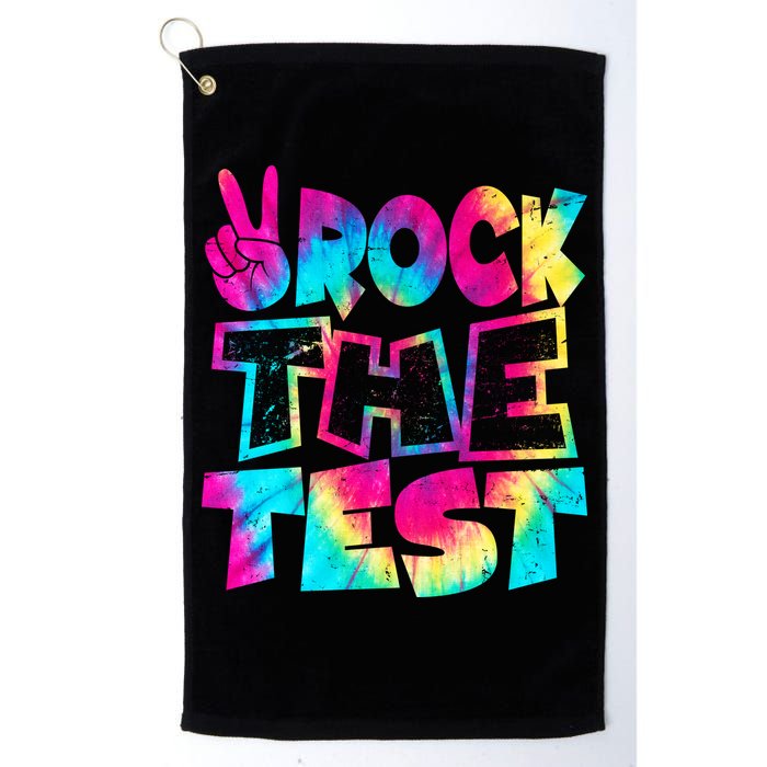 Retro Tie Dye Rock The Test Golf Towel