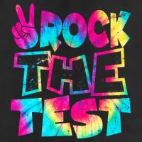 Retro Tie Dye Rock The Test Golf Towel
