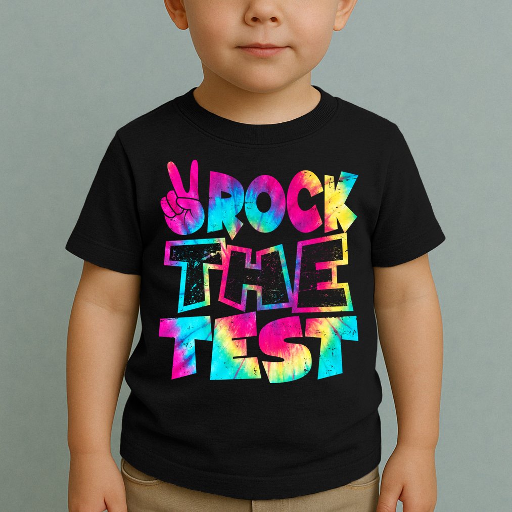 Retro Tie Dye Rock The Test Toddler T-Shirt