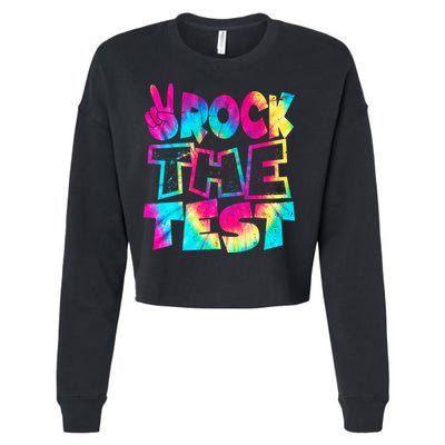 Retro Tie Dye Rock The Test Cropped Pullover Crew