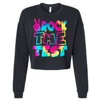 Retro Tie Dye Rock The Test Cropped Pullover Crew