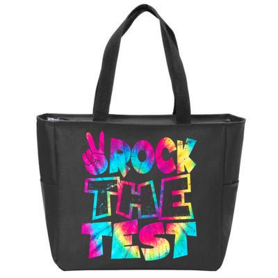 Retro Tie Dye Rock The Test Zip Tote Bag