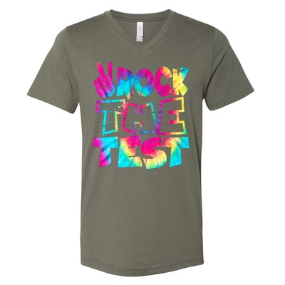 Retro Tie Dye Rock The Test V-Neck T-Shirt