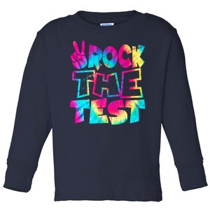 Retro Tie Dye Rock The Test Toddler Long Sleeve Shirt