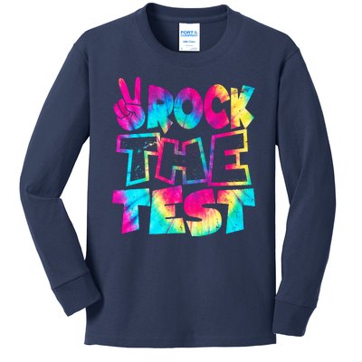 Retro Tie Dye Rock The Test Kids Long Sleeve Shirt