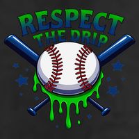 Respect The Drip Baseball Home Plate Ice Cream Dripping Cool Comfort Performance Bucket Hat