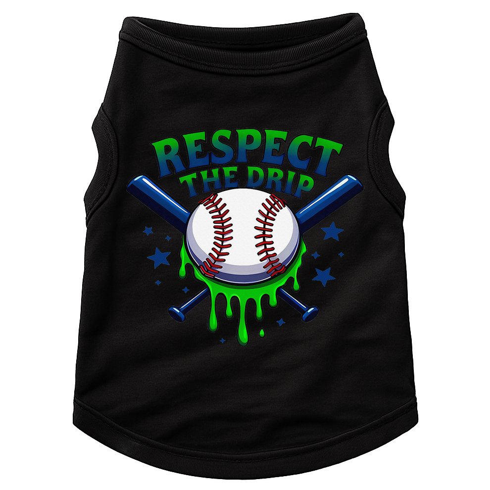 Respect The Drip Baseball Home Plate Ice Cream Dripping Doggie Tank