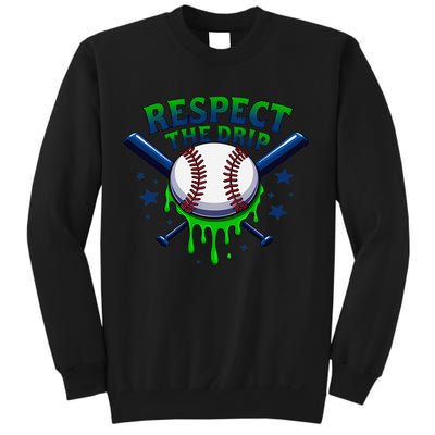 Respect The Drip Baseball Home Plate Ice Cream Dripping Sweatshirt