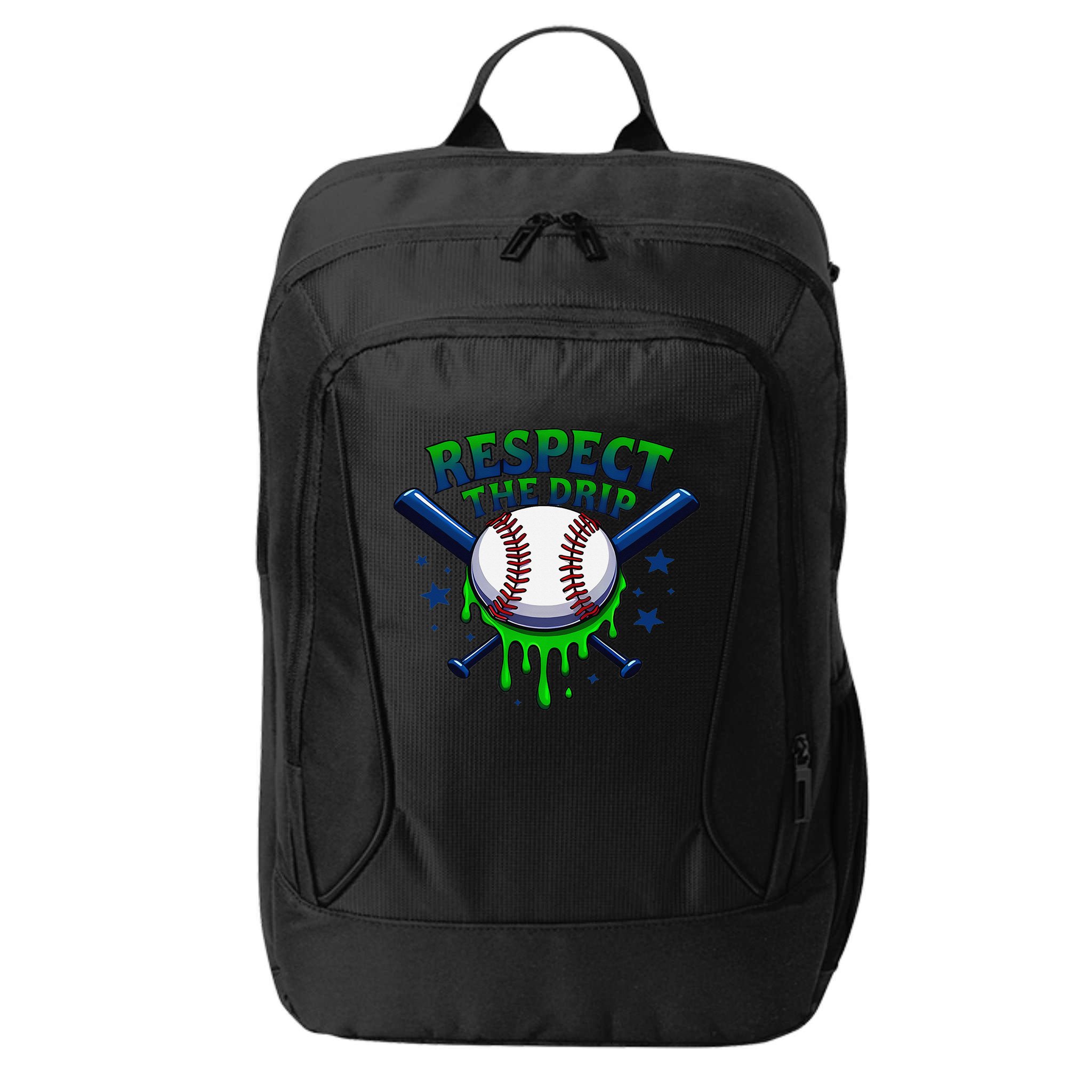 Respect The Drip Baseball Home Plate Ice Cream Dripping City Backpack
