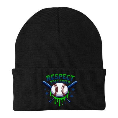 Respect The Drip Baseball Home Plate Ice Cream Dripping Beanie