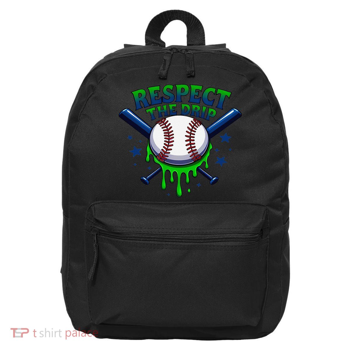 Respect The Drip Baseball Home Plate Ice Cream Dripping 16 in Basic Backpack