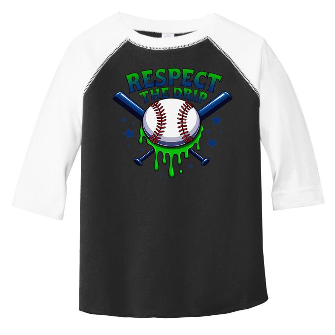 Respect The Drip Baseball Home Plate Ice Cream Dripping Toddler Fine Jersey T-Shirt