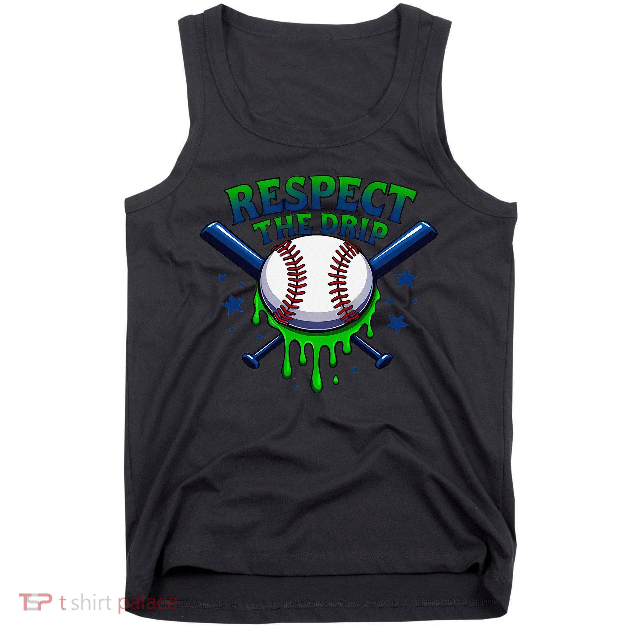 Respect The Drip Baseball Home Plate Ice Cream Dripping Tank Top