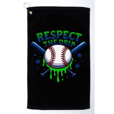 Respect The Drip Baseball Home Plate Ice Cream Dripping Golf Towel