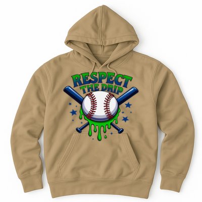 Respect The Drip Baseball Home Plate Ice Cream Dripping Hoodie