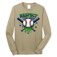Respect The Drip Baseball Home Plate Ice Cream Dripping Long Sleeve Shirt