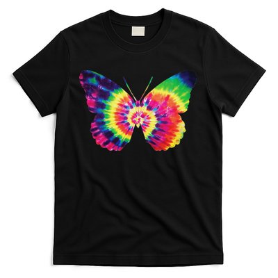 Rainbow Tie Dye Butterfly Tye Die Look Cool T-Shirt