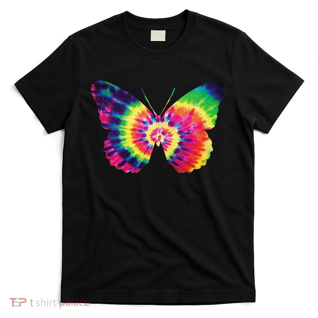 Rainbow Tie Dye Butterfly Tye Die Look Cool T-Shirt