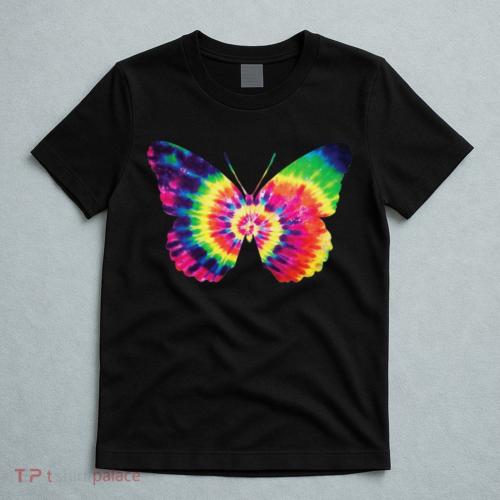 Rainbow Tie Dye Butterfly Tye Die Look Cool T-Shirt