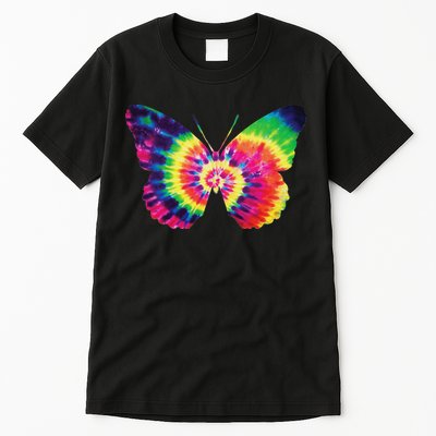Rainbow Tie Dye Butterfly Tye Die Look Cool Tall T-Shirt