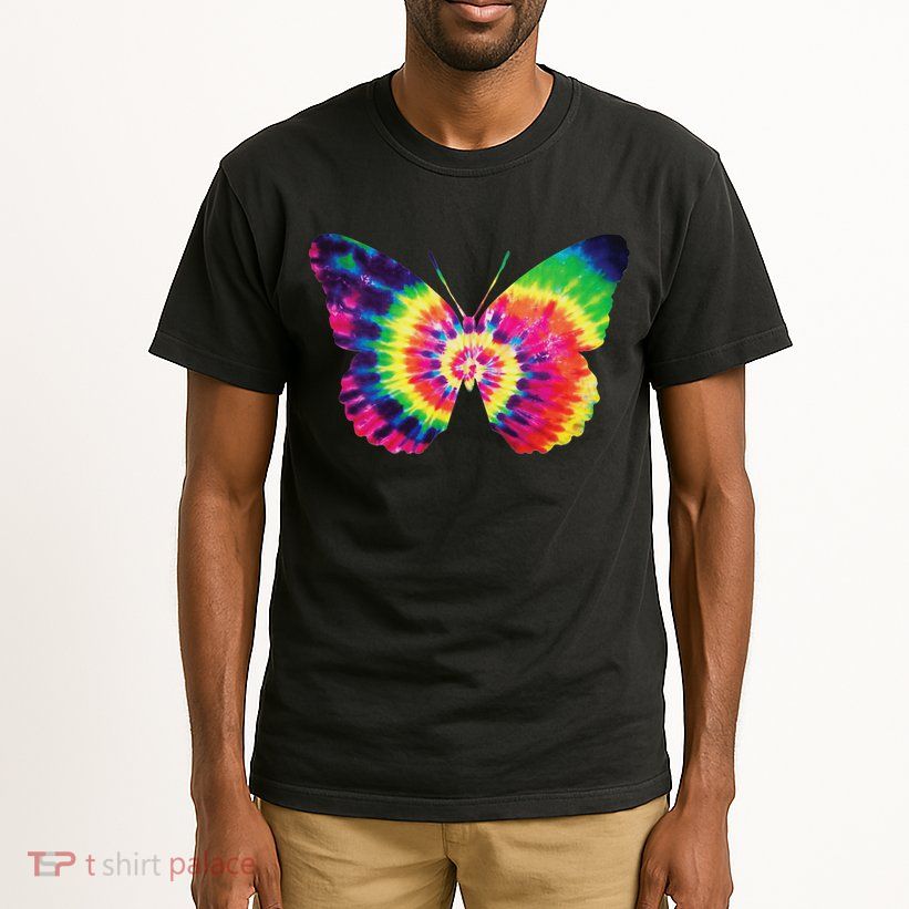 Rainbow Tie Dye Butterfly Tye Die Look Cool Tall T-Shirt