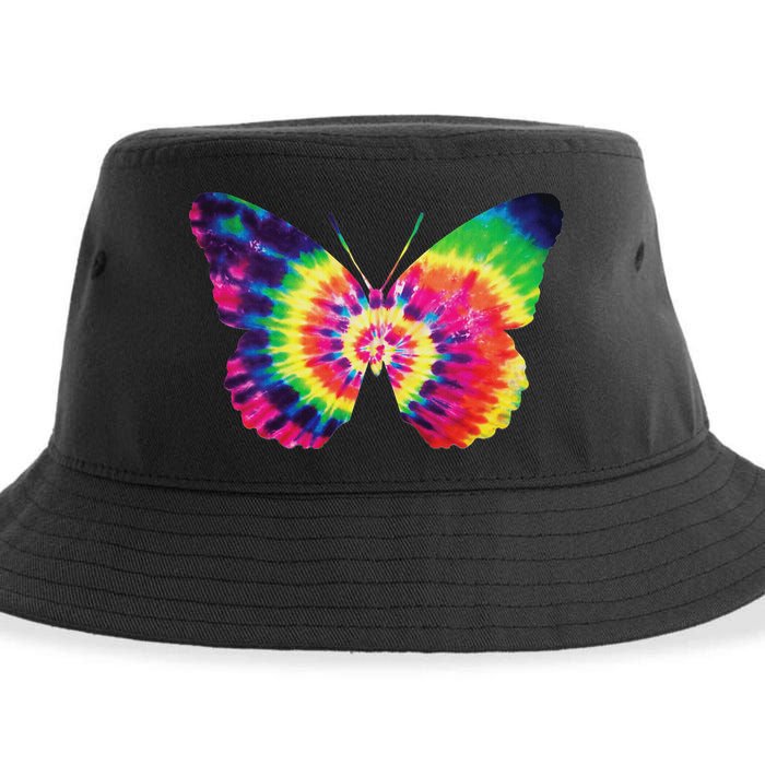 Rainbow Tie Dye Butterfly Tye Die Look Cool Sustainable Bucket Hat