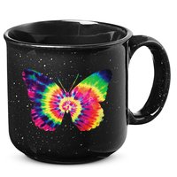 Rainbow Tie Dye Butterfly Tye Die Look Cool 15oz Campfire Ceramic Mug