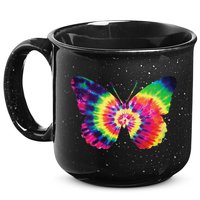 Rainbow Tie Dye Butterfly Tye Die Look Cool 15oz Campfire Ceramic Mug