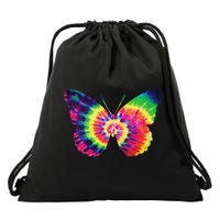 Rainbow Tie Dye Butterfly Tye Die Look Cool Drawstring Bag