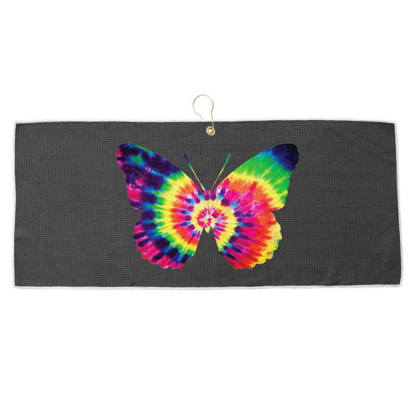 Rainbow Tie Dye Butterfly Tye Die Look Cool Large Microfiber Waffle Golf Towel