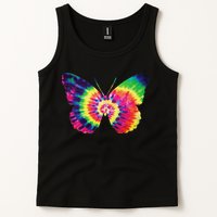 Rainbow Tie Dye Butterfly Tye Die Look Cool Tank Top