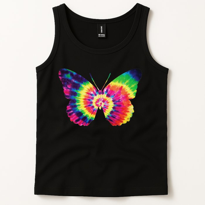 Rainbow Tie Dye Butterfly Tye Die Look Cool Tank Top