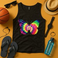 Rainbow Tie Dye Butterfly Tye Die Look Cool Tank Top