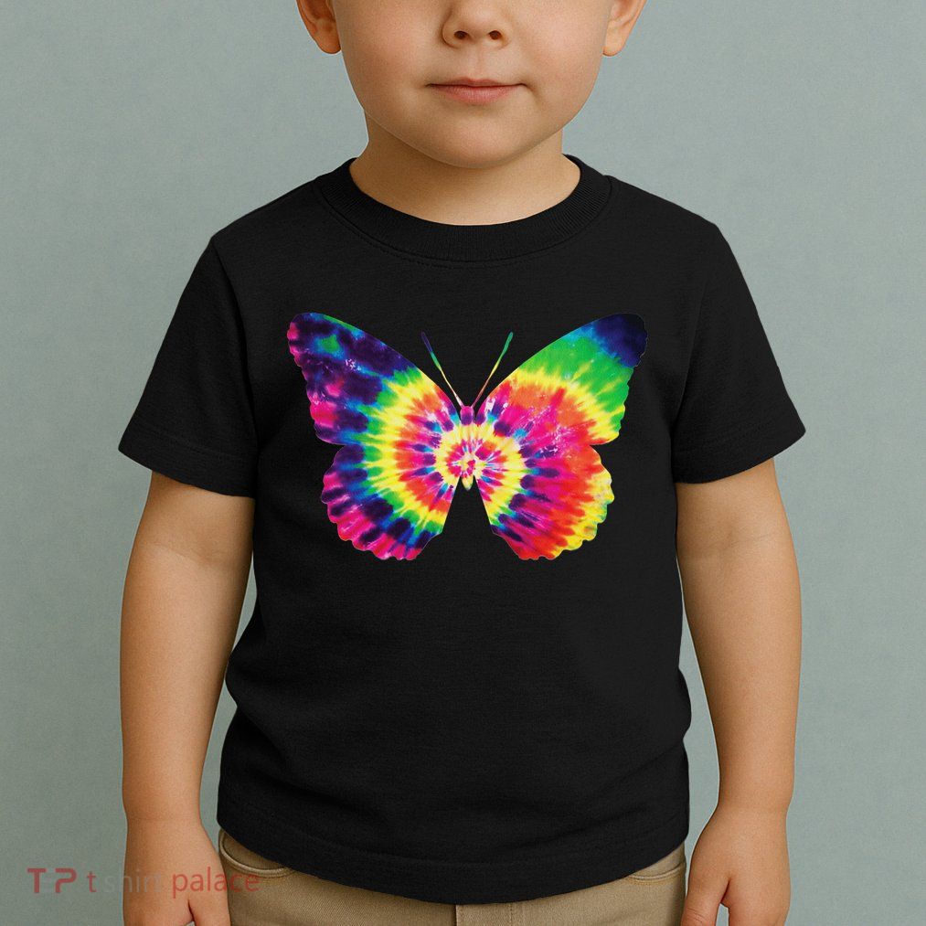 Rainbow Tie Dye Butterfly Tye Die Look Cool Toddler T-Shirt