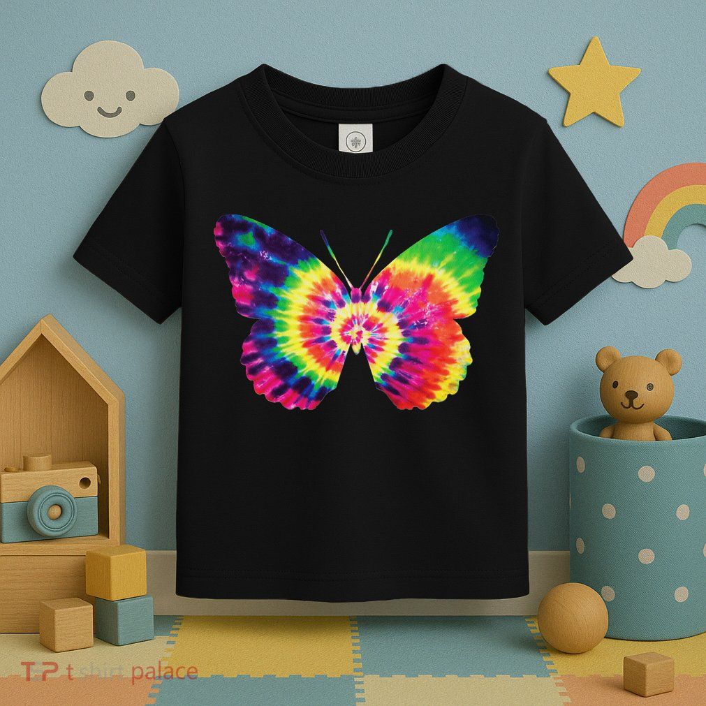Rainbow Tie Dye Butterfly Tye Die Look Cool Toddler T-Shirt
