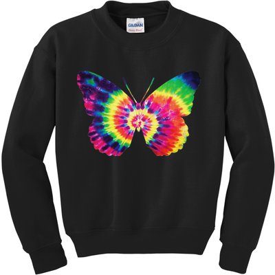 Rainbow Tie Dye Butterfly Tye Die Look Cool Kids Sweatshirt
