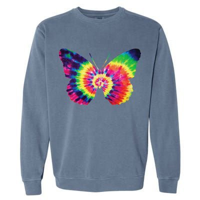 Rainbow Tie Dye Butterfly Tye Die Look Cool Garment-Dyed Sweatshirt