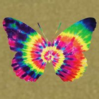 Rainbow Tie Dye Butterfly Tye Die Look Cool Garment-Dyed Women's Muscle Tee
