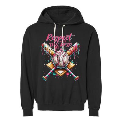 Respect The Drip Ice Cream Dripping Garment-Dyed Fleece Hoodie