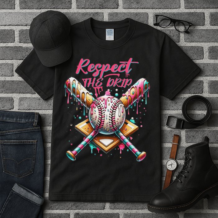 Respect The Drip Ice Cream Dripping Tall T-Shirt