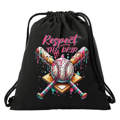 Respect The Drip Ice Cream Dripping Drawstring Bag