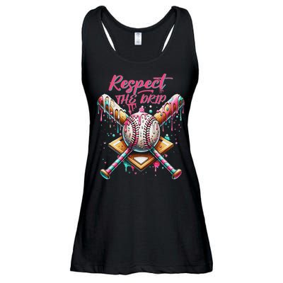 Respect The Drip Ice Cream Dripping Ladies Essential Flowy Tank