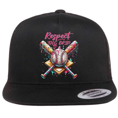 Respect The Drip Ice Cream Dripping Flatbill Hat