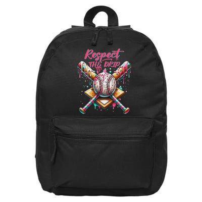 Respect The Drip Ice Cream Dripping 16 in Basic Backpack