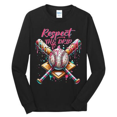 Respect The Drip Ice Cream Dripping Tall Long Sleeve T-Shirt