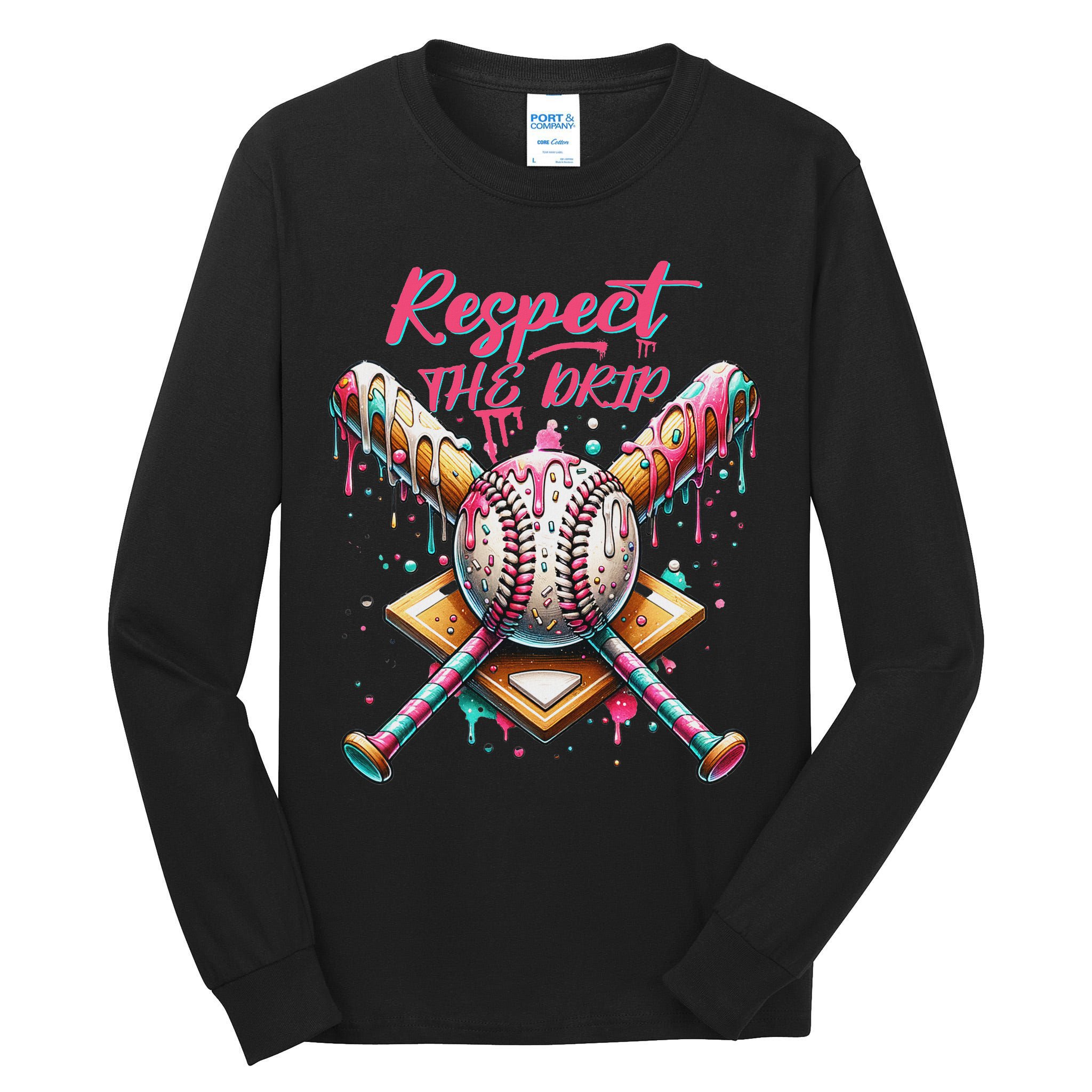Respect The Drip Ice Cream Dripping Tall Long Sleeve T-Shirt
