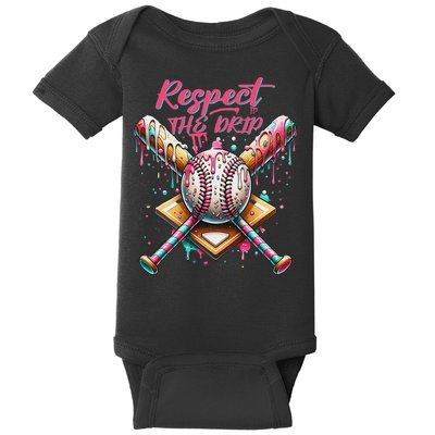 Respect The Drip Ice Cream Dripping Baby Bodysuit
