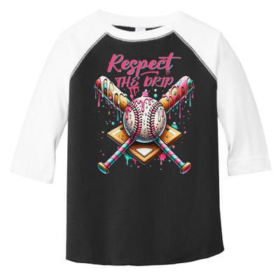Respect The Drip Ice Cream Dripping Toddler Fine Jersey T-Shirt