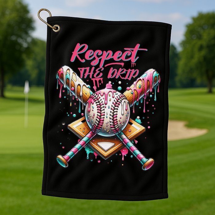 Respect The Drip Ice Cream Dripping Golf Towel