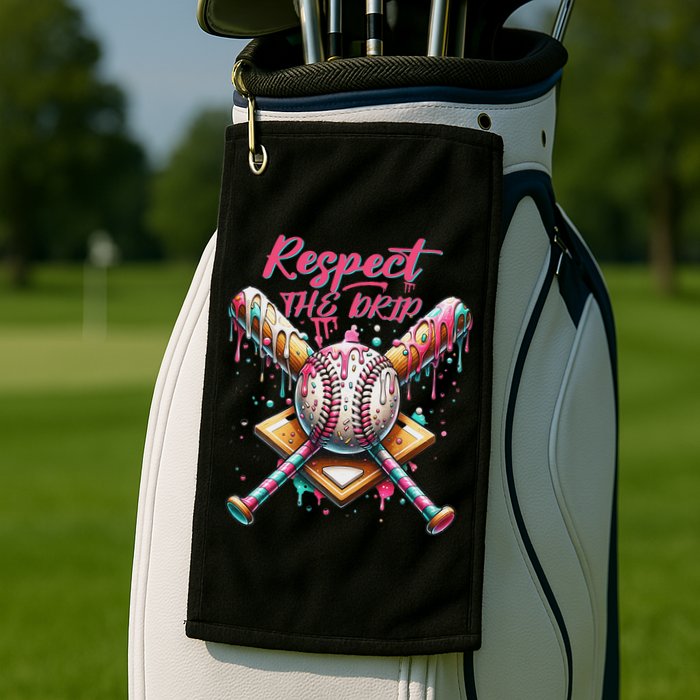 Respect The Drip Ice Cream Dripping Golf Towel